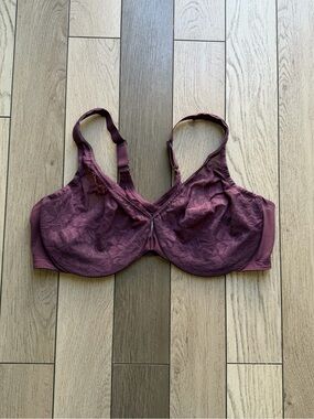 Glamorise Lace Underwire Bra in Plum 44D